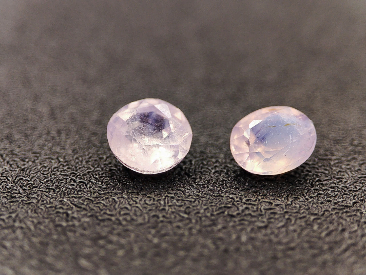 2 Round-Cut Soft Pink to White Sapphires – Semi-Transparent, Natural & Untreated (3mm Each)