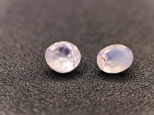 2 Round-Cut Soft Pink to White Sapphires – Semi-Transparent, Natural & Untreated (3mm Each)