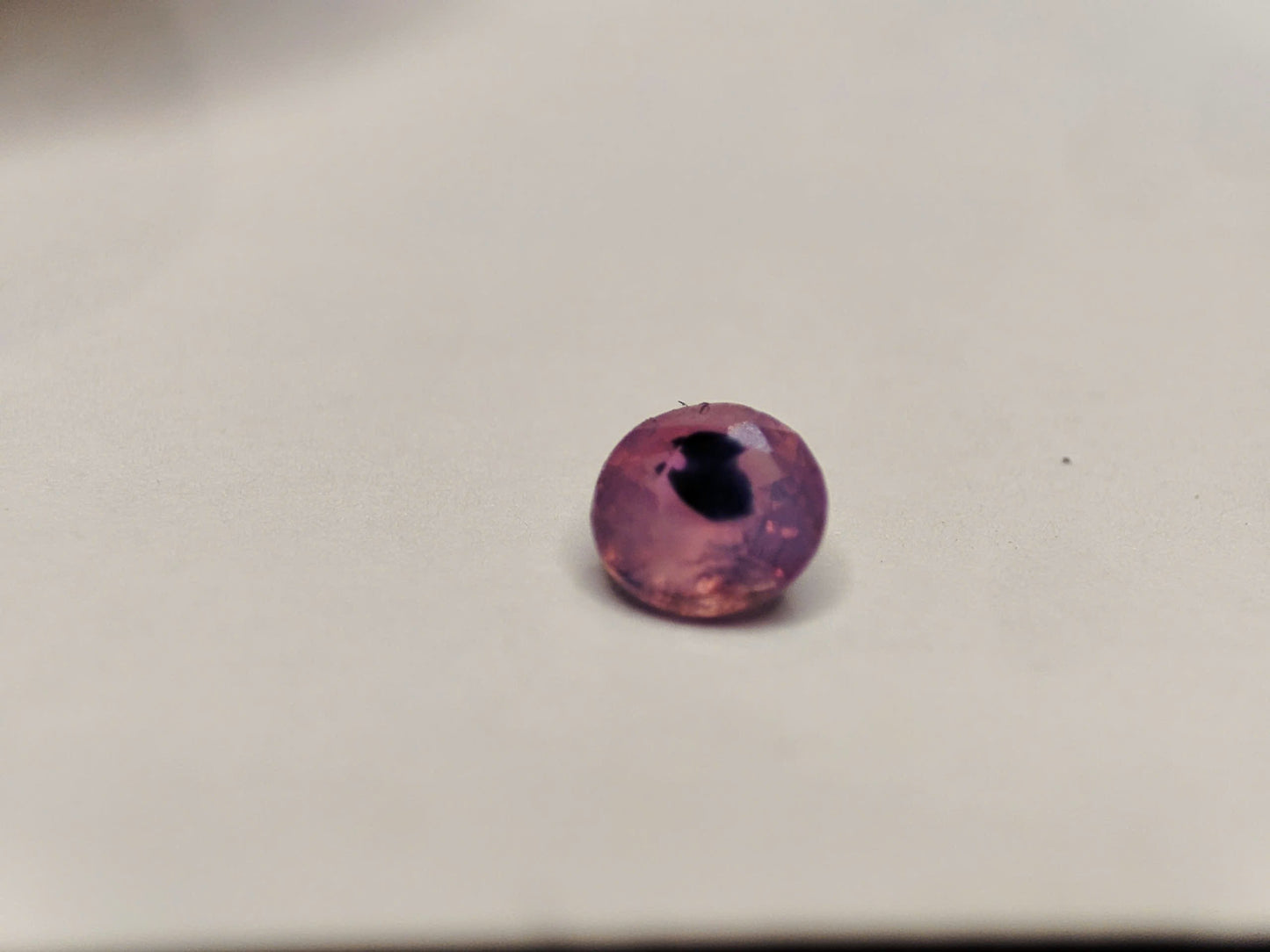 4mm Round-Cut Pink Sapphire with Blue Inclusion – "The Black Sheep," Natural & Untreated