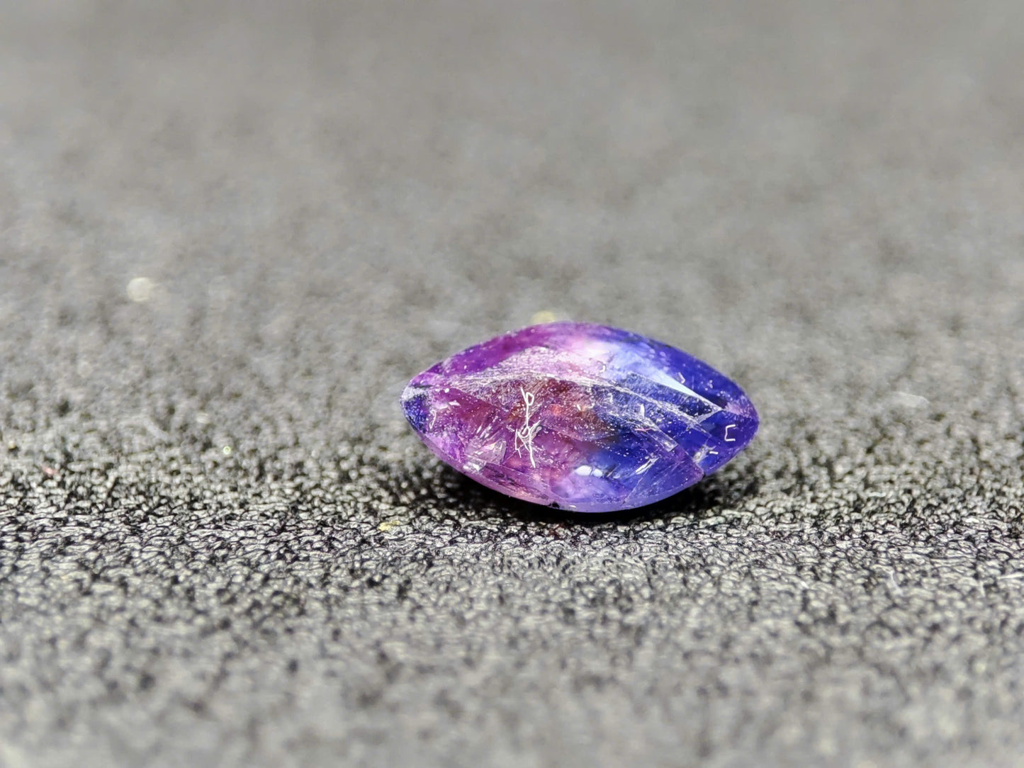 14mm x 4mm Marquise-Cut Two-Tone Sapphire – Half Purple, Half Blue, Natural & Untreated