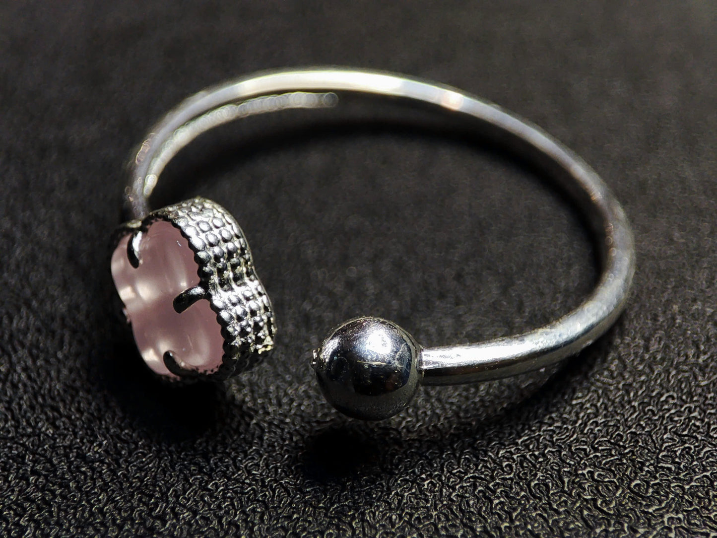 Adjustable Sterling Silver Four-Leaf Clover Ring: 5 Colors, Elegant & Everyday Chic