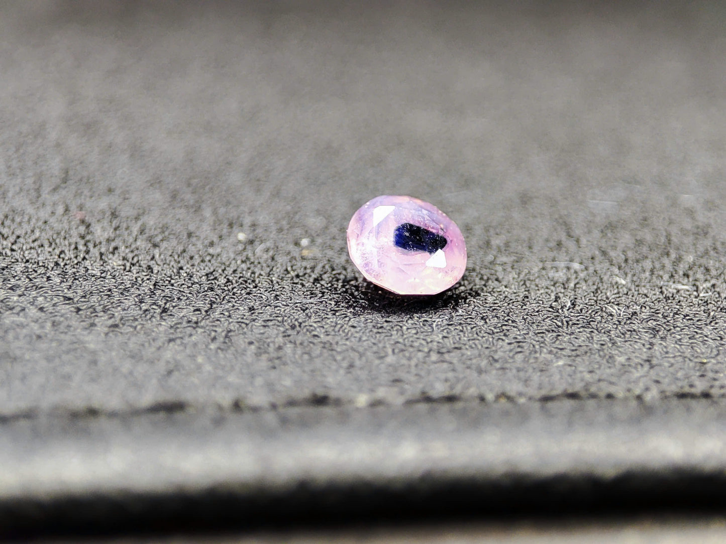4mm Round-Cut Pink Sapphire with Blue Inclusion – "The Black Sheep," Natural & Untreated