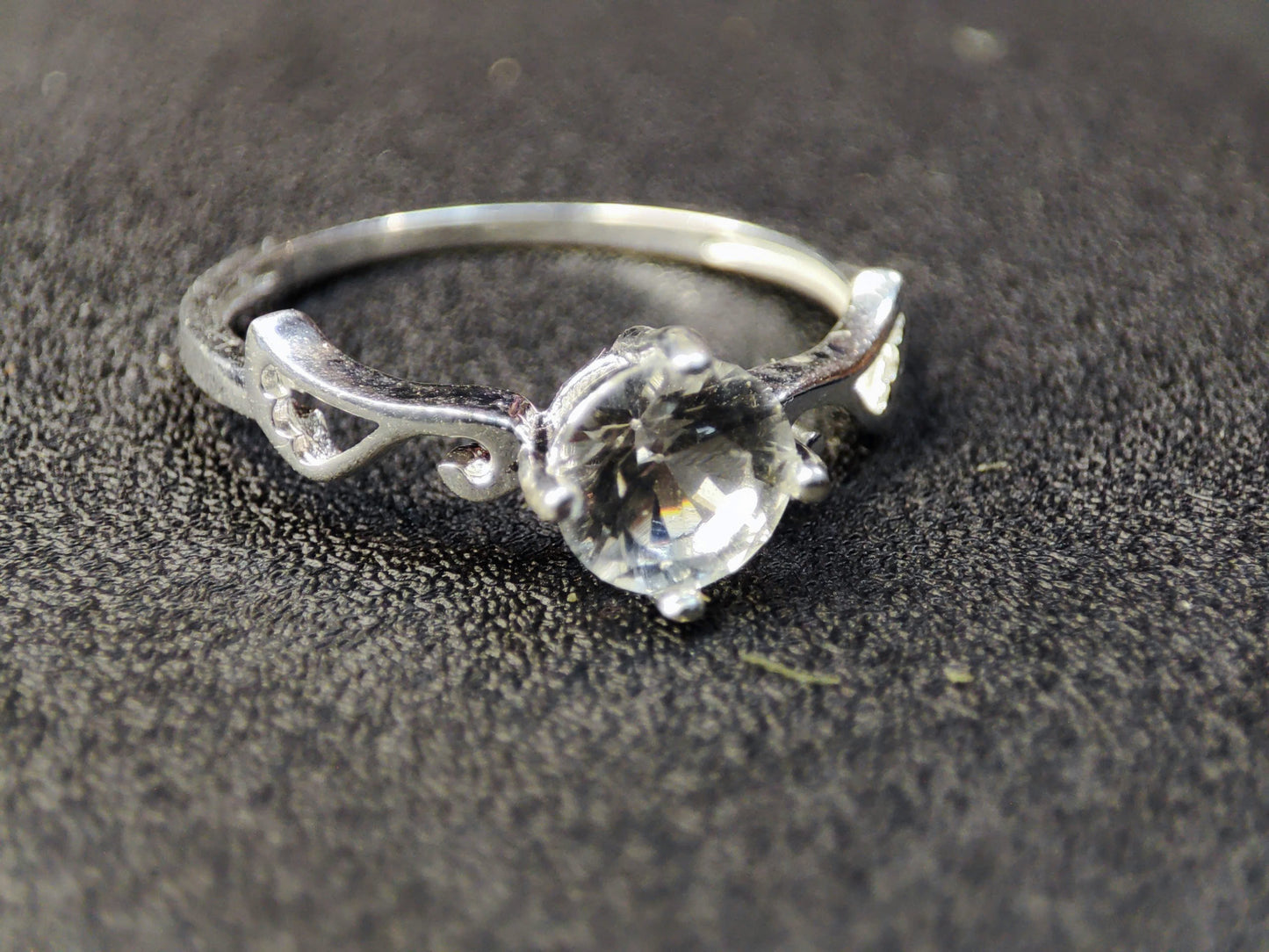Sterling Silver White Topaz Solitaire Ring: Natural, Untreated & Ethically Sourced