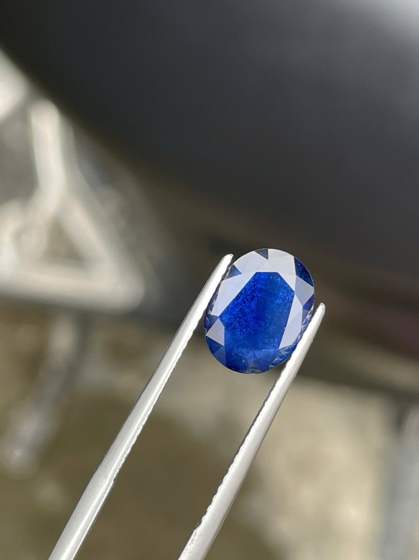 2.9 Carats Semi Transparent Vivid Blue Sapphire