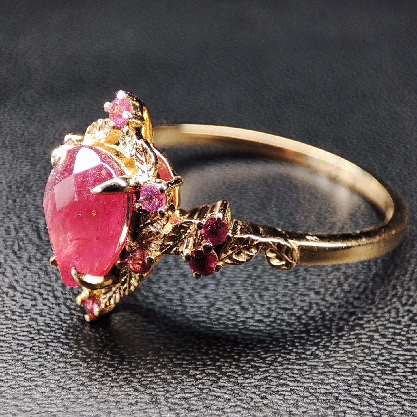 Ruby Fairy Ring on 18 Kts Rose Gold