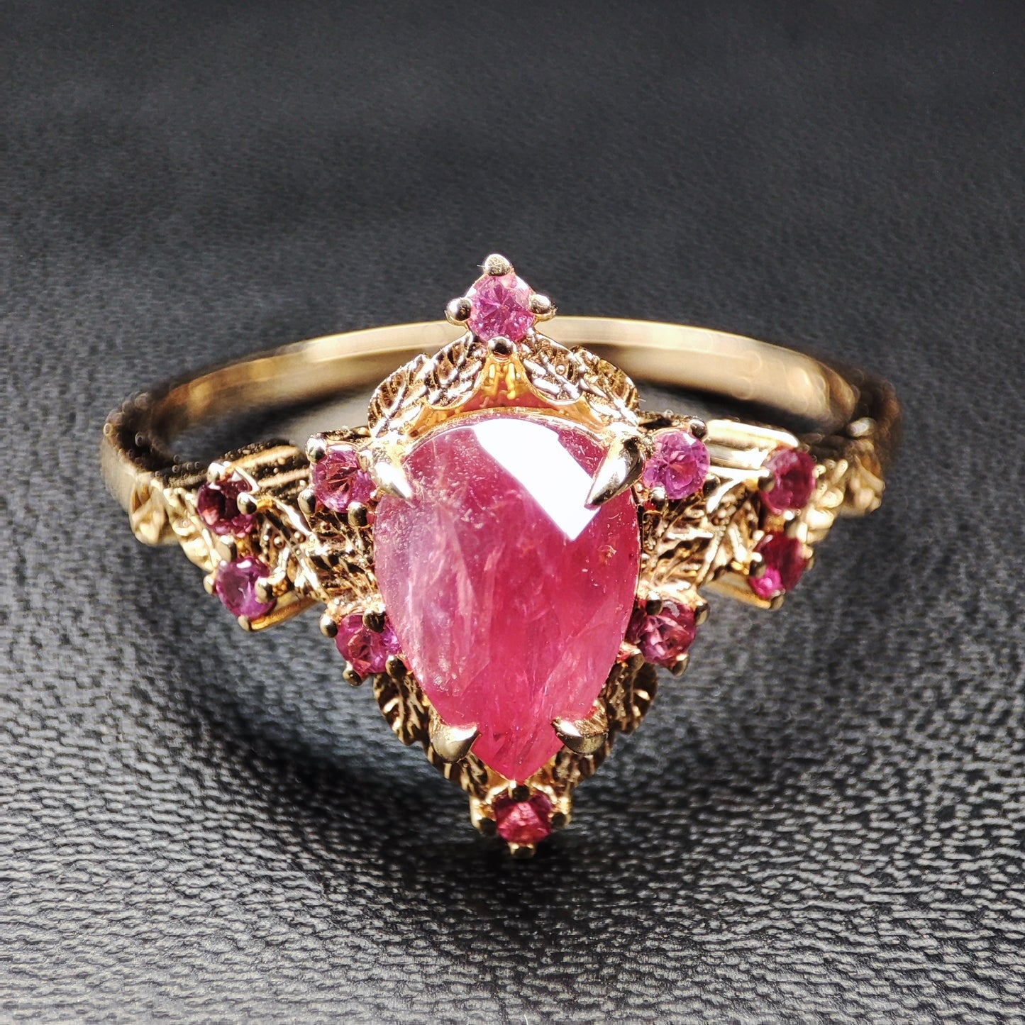 Ruby Fairy Ring on 18 Kts Rose Gold