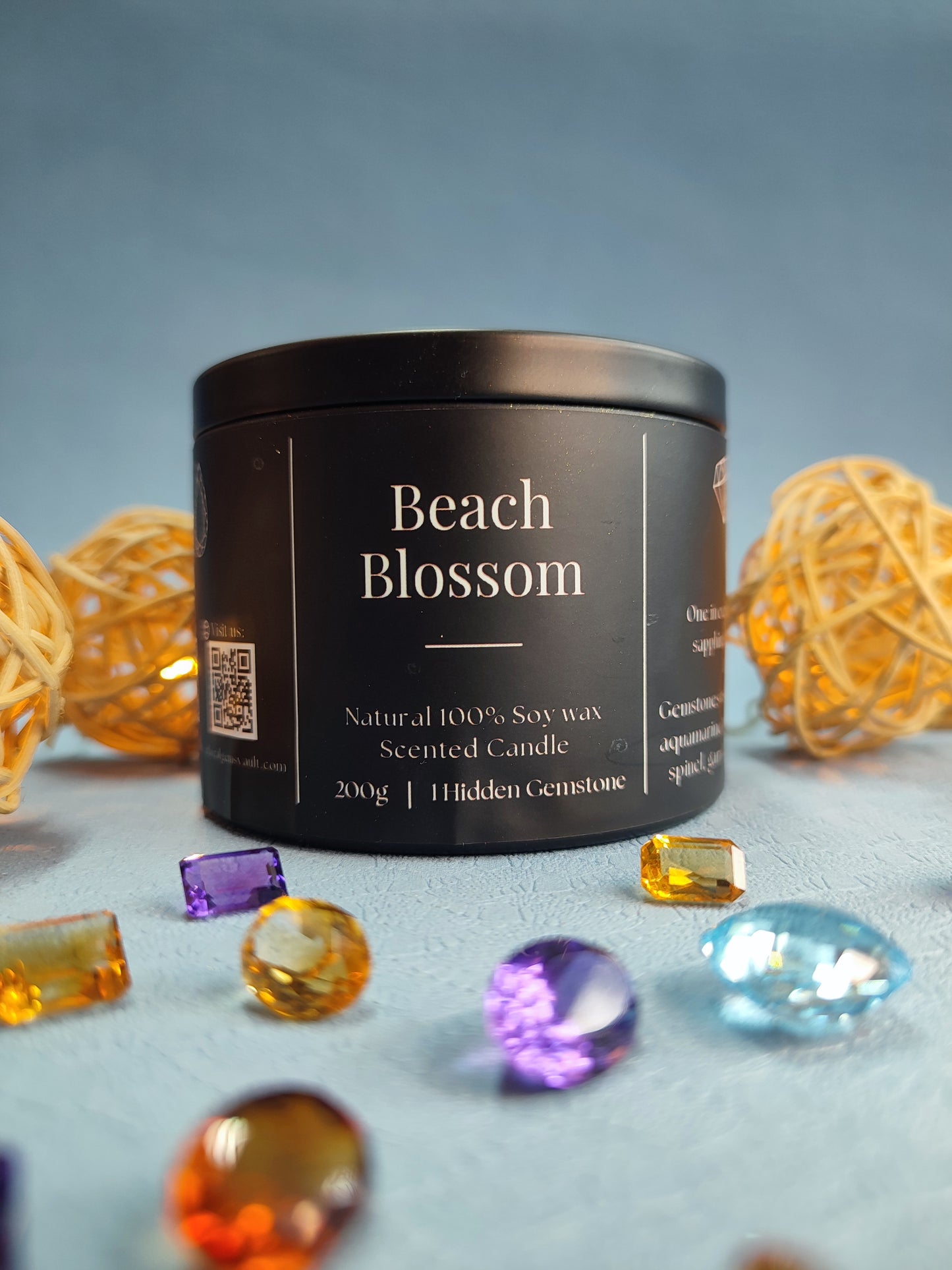 0.2 - 0.5 Cts Gemstone in a Natural Scented candle