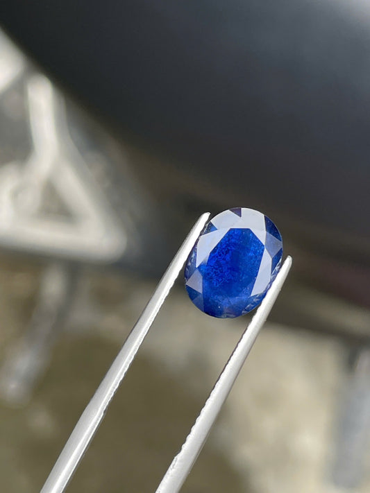 2.9 Carats Semi Transparent Vivid Blue Sapphire
