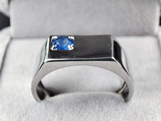 Sapphire and With Gold 18 Cts Ring for Men